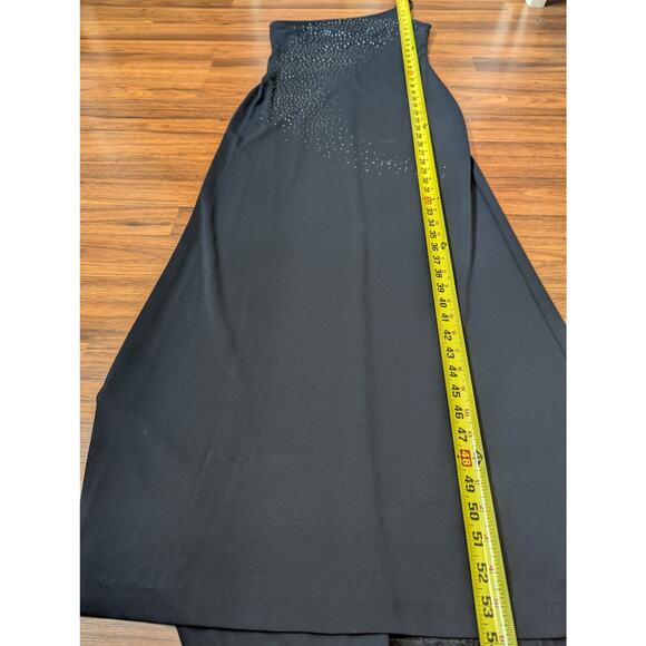 Vintage Y2K Rampage Navy Blue Shimmer Slip Dress Size Medium - Asymmetrical - Picture 6 of 7